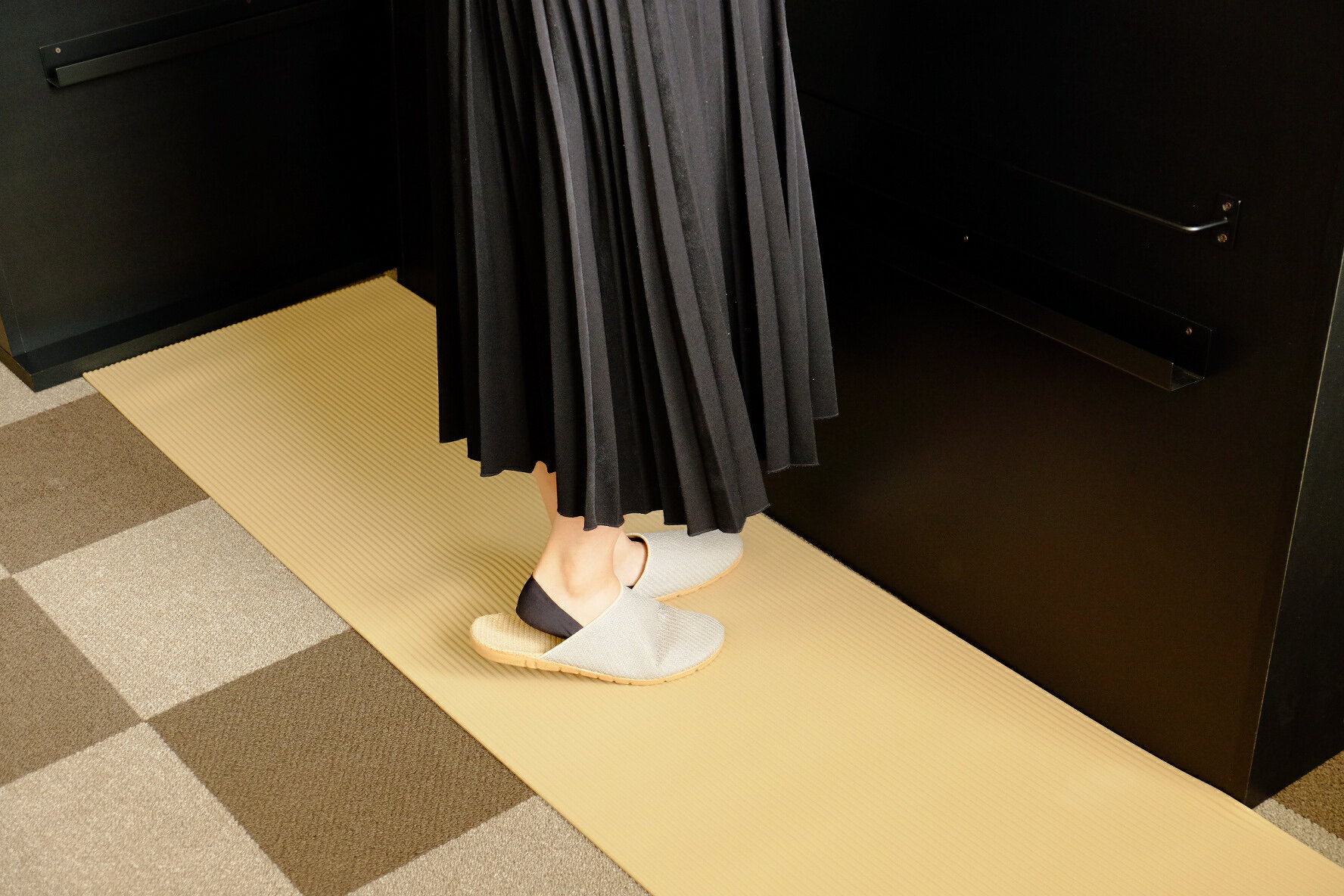 キッチンマット ふく楽マット 180 cm x 50 cm 洗濯いらず ずれない 抗菌 ふく楽 キッチン マット ナチュラルベージュ