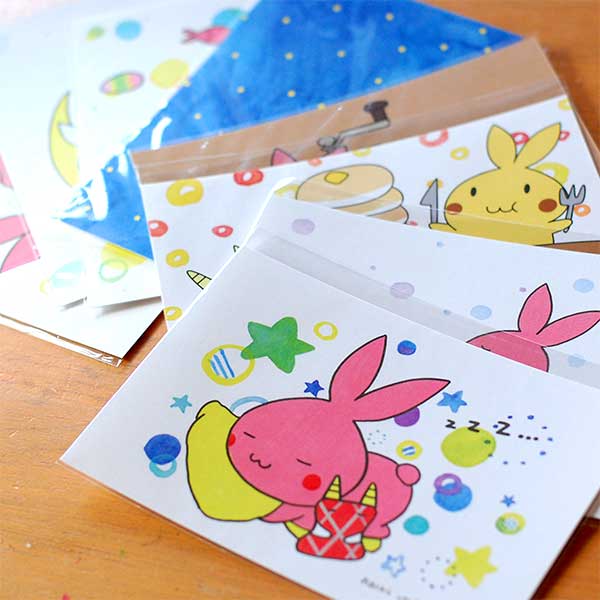 うさぎのあさとくんポストカード【おおはらつかさ】(イラスト 動物)日本製 ハンドメイド 北欧 雑貨 贈り物 ギフト おしゃれ 大人かわいい 誕生日プレゼント 出...