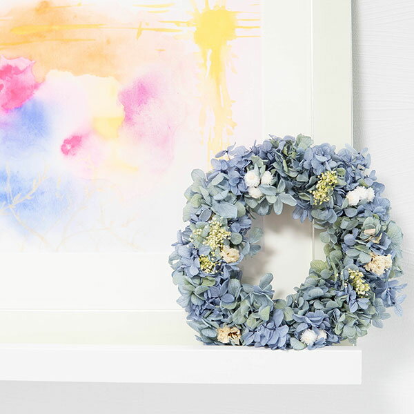 Rakuten - プリザーブドフラワー変幻自在リース【champs de fleurs】(インテリア リース 置物 お花 壁掛け 立てかけ)日本製 ハンドメイド 北欧 雑貨 贈り物 ギフト おしゃれ 大人かわいい