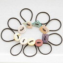 ボタンモチーフの陶器ヘアゴム【kuchibueworks】(レディース 女性 アクセサリー 髪飾り 陶器)日本製 ハンドメイド 北欧 雑貨 贈り物 ギフト おしゃれ 大人かわいい 誕生日プレゼント 出産祝 引っ越し祝 結婚祝 退職祝