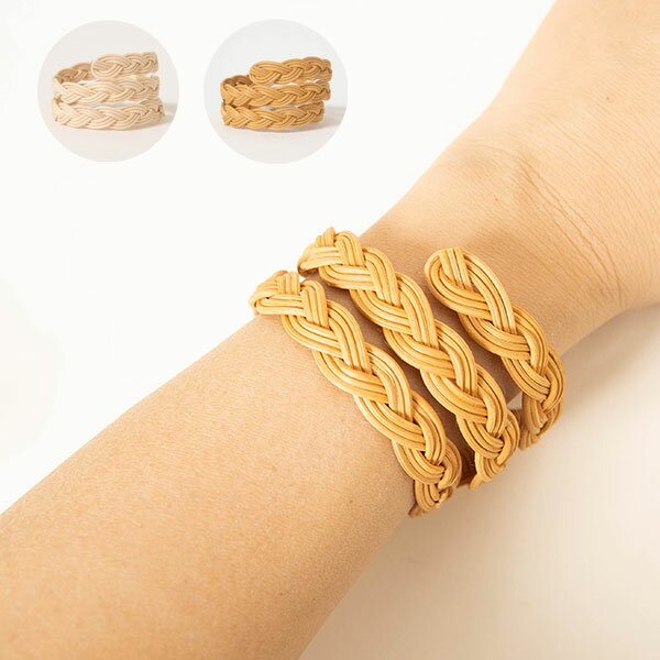 ラタンらせんバングル【kuchibueworks】(レディース 洋服 女性 アクセサリー)日本製 ハンドメイド 北欧 雑貨 贈り物 ギフト おしゃれ 大人かわい...