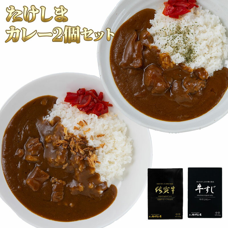 【お買い物マラソン ポイント5倍！】【メール便 / 送料無料】たけしま 牛すじカレー 佐賀牛ビーフカレー 2個セット 祭のおかずや