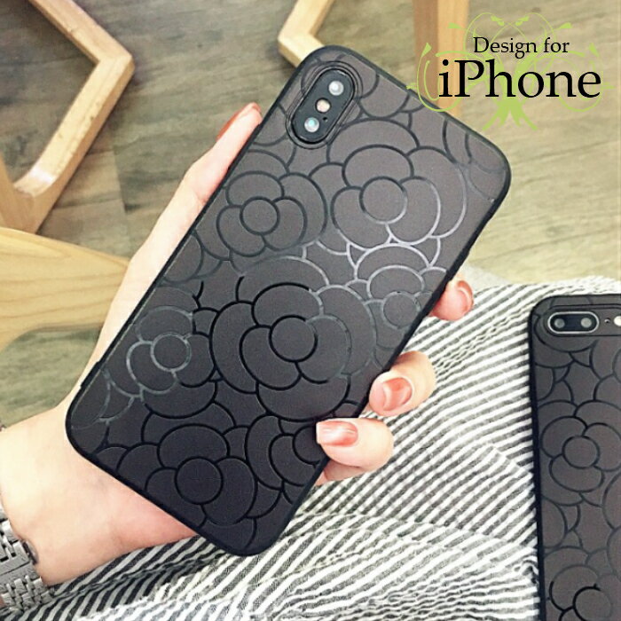 Rakuten - iPhone 8plus7plus 6s 6 ケース 花柄 人気 アイフォンケース iPhoneケース 黒 ブラック カバー スマホケース かわいい 可愛い