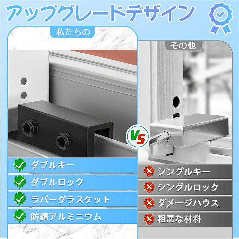 窓ストッパー サッシ固定 6個 工具付き 初心者 留守 二重防犯 リビング ベランダ 怪我防止 窓 ロック 防犯 サッシ 4個セ okeya-2020-10003451 OKEYA楽天市場店 サンプル画像3