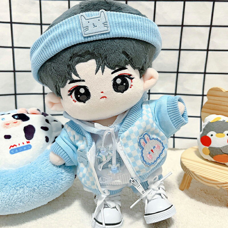 ミニ パーカー20センチ20cmぬいぐるみ用服帽子KPOP日常服人形韓国ファッションアイドル衣装可愛い个性 5点セット