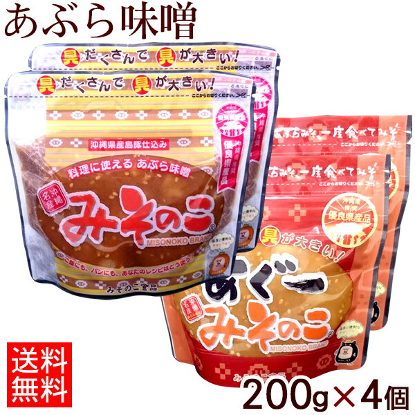 沖縄名産 あぶら味噌 4個セット（みそのこプレーン200g×2個＆あぐーみそのこ200g×2個） 【 ...