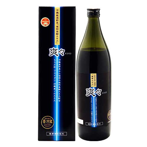 植物発酵エキス 爽々 （そうそう） 900ml 沖縄 野草 乳酸菌 酵素 食物醗酵 ドリンク モズク由来 フコイダンエキス ノニ もろみ酢 黒糖 クエン酸 金秀バイオのサムネイル