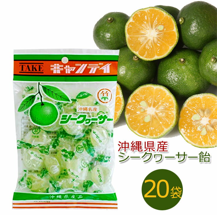 沖縄県産 シークヮーサー飴 120g×20袋 沖縄名産 シークワーサー 個包装 キャンディ 送料無料 竹製菓 沖縄 お土産 人気