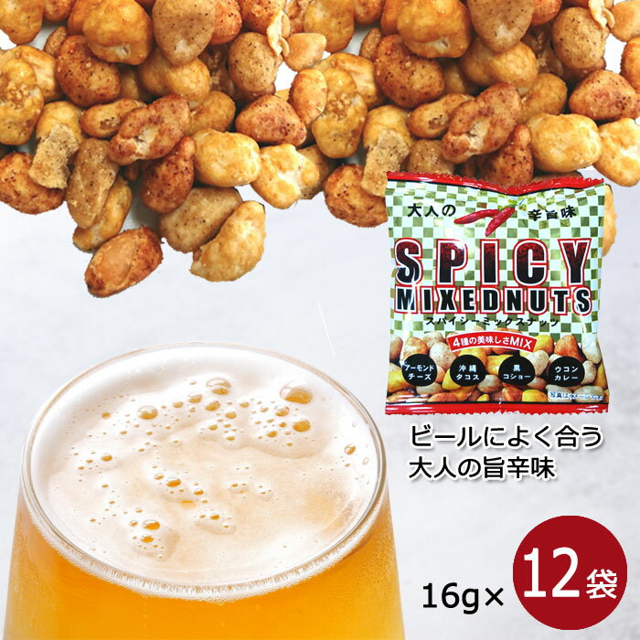 スパイシーミックスナッツ 16g×12袋 【メール便発送 送料無料】 沖縄 お土産 人気 沖縄パイオニアフーズ 1