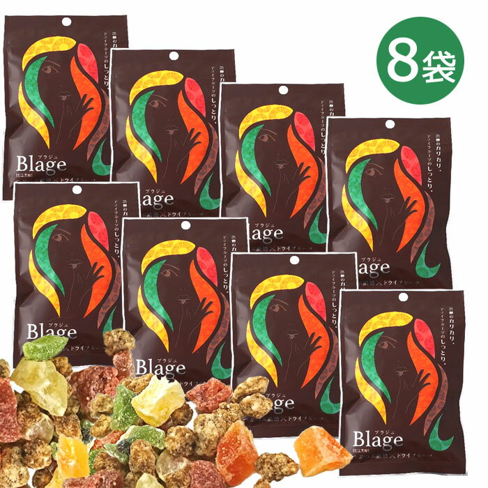 Blage（ブラジュ） つぶつぶ 黒糖 × ドライフルーツ 50g×8個 送料無料 ばらまき プチギフト沖縄県産 黒糖 マンゴー いちご メロン パパ..