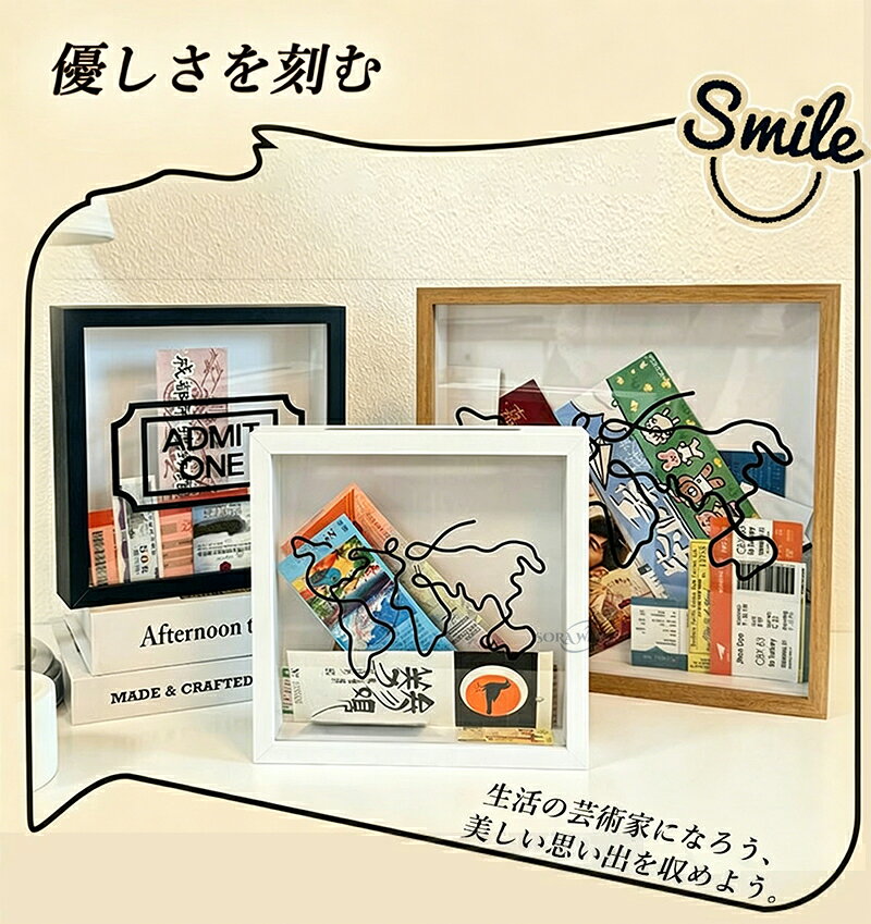 チケット ケース チケットボックス トラベルアドベンチャー 木製収納ボックス アーカイブ シャドウボックス コレクションボックス 保存ケース チケットスタブ トラベル コンサート [3]