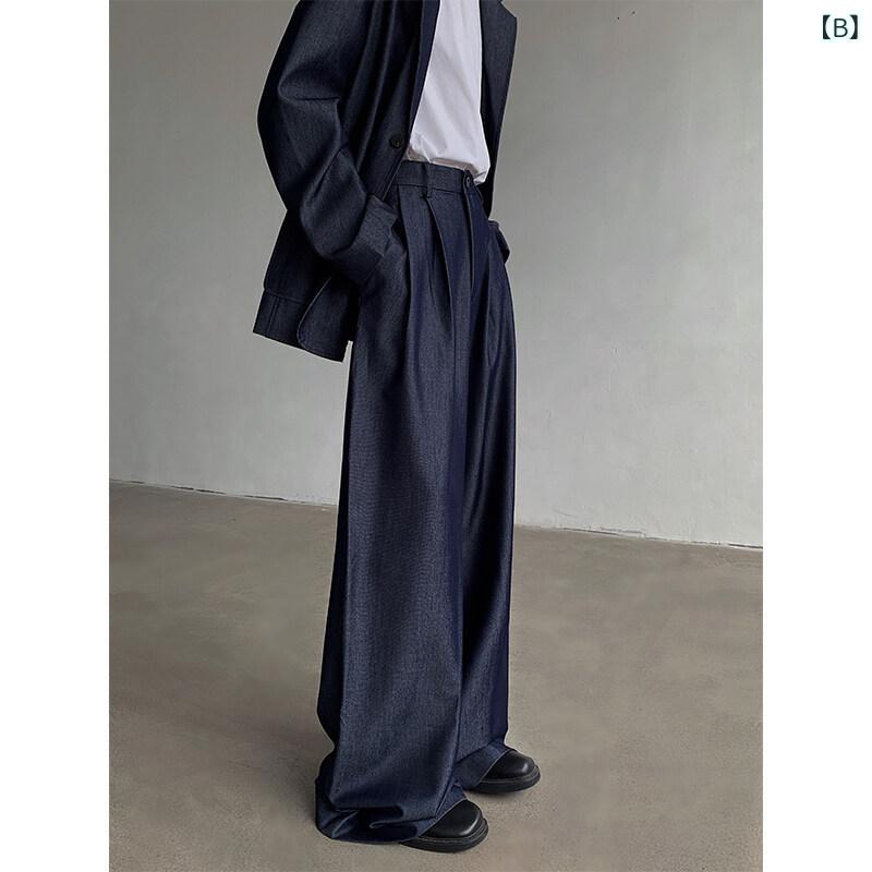 【スーパーSALE期間限定】メンズ デニムスーツ セットアップ ジャケット パンツ 男性用 紳士服 春秋 ルーズフィット ブルージーンズ ライトアウター テーラード okinari-10003173 SORA WALK楽天市場店 サンプル画像3