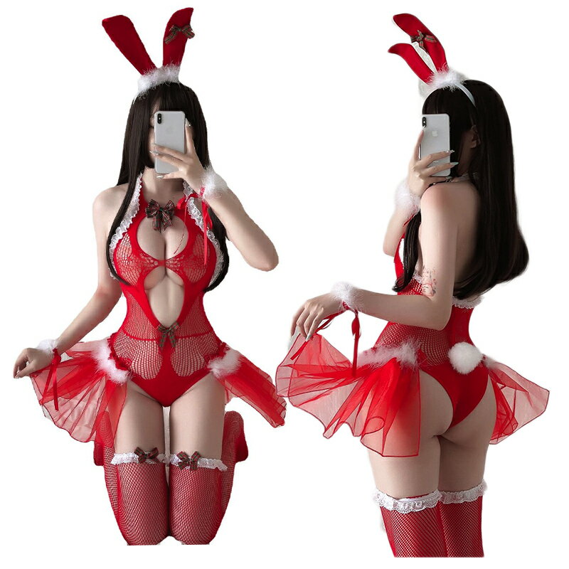 【限定 5360円→2680円+15%OFF】サンタ コスプレ クリスマス バニーサンタ 全身タイツ サンタコス サンタクロース バニーガール 赤 穴あき オー...