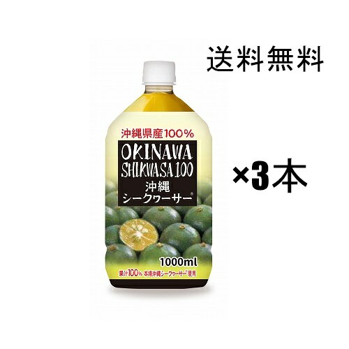 【シークヮーサー】シークワーサー 原液 オキハム お手軽な1Lペット×3本セット　 / 青切り　沖縄県産100％ シークヮーサージュース