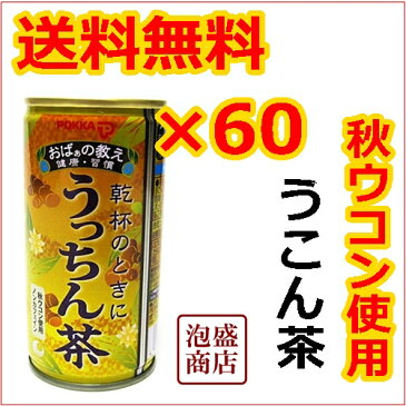 【うっちん茶】【送料無料】沖縄 ポッカ 190g×60本 / ウコン茶 缶 秋ウコン 使用 ノンカフェイン 沖縄うっちん茶 うこん 二日酔い ドリンク 二日酔い 対策 うこん茶 沖縄ポッカ pokka お茶 健康茶 送料無料 送料込み うっちん茶 ポッカ