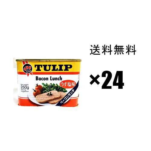 チューリップ ベーコンランチ うす塩味 250g × 24缶 セット(1ケース) / 沖縄 ランチョンミート チューリップ ベーコンランチ うす塩味 250g × 24缶 セット(1ケース) / 沖縄 ランチョンミート