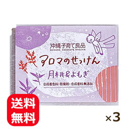 石鹸 洗顔 固形 月桃＆よもぎ石鹸 100g×3個 【メール便送料無料】 石鹸洗顔 赤ちゃん 子供 子ども ボディ用 まとめ買い 沖縄コスメ 沖縄子育て良品 月桃エキス よもぎエキス 月桃石鹸 よもぎ石鹸 よもぎ石けん