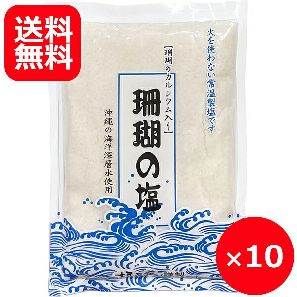 沖縄の塩 珊瑚の塩 370g×10個 【送料無料】 お取り寄せ 海洋深層水 天然塩 国産 沖縄お土産 黒糖本舗垣乃花 漬物 焼き魚 塩にぎり おい..