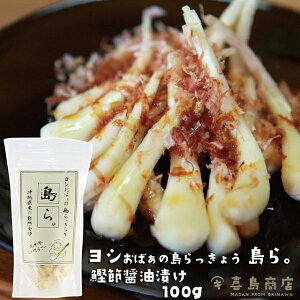 島らっきょう かつお節醤油漬け 100g 伊江島産 らっきょう漬け 国産 野菜 漬物 ラッキョウ おすすめ お漬け物 らっきょう 沖縄 お土産 通販 人気 お取り寄せグルメ やちむん 沖縄料理 食品 沖縄名物 沖縄特産品 おつまみ 牧志公設市場 沖縄土産