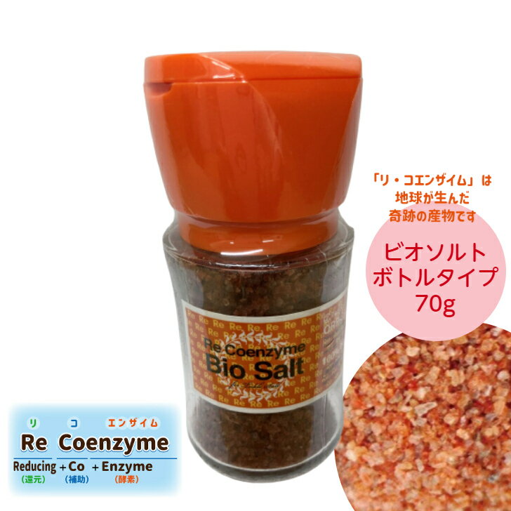 天然塩 ビオソルト(ミル付70g)リ・コエンザイム 還元力 水素 マイナスイオン 還元ミネラル 若返り 老化防止 ミネラル 健康 携帯用 塩 100%天然 母の日 父の日 ギフト 贈り物 プレゼント 御礼 お祝い 内祝いのサムネイル