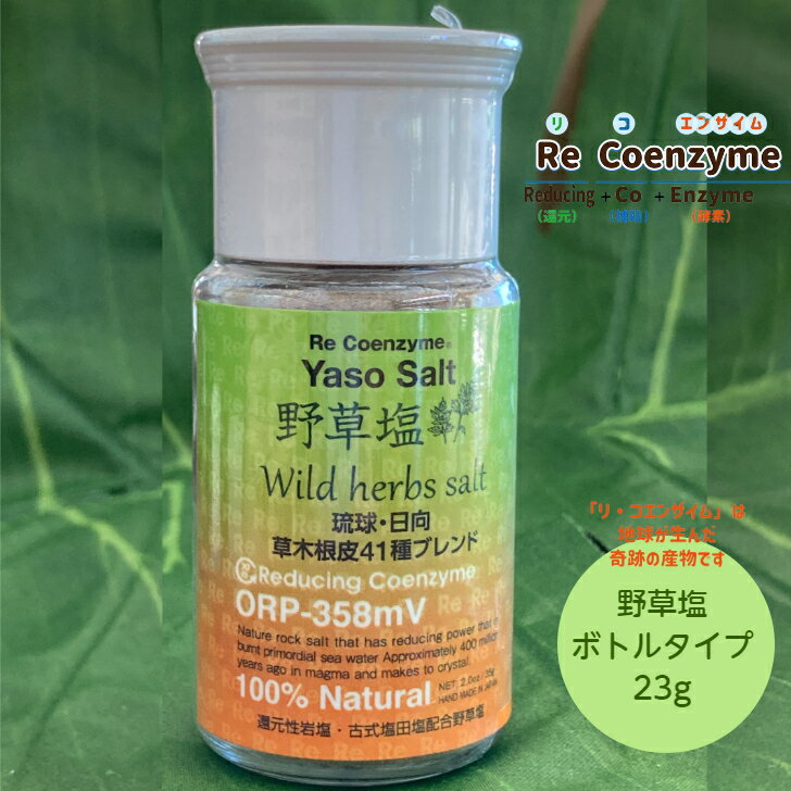 野草塩 -Yaso Salt-（携帯ボトル23g）リ・コエンザイム 沖縄野草 日向野草 チベット産 母の日 父の日 ギフト 贈り物 プレゼント 御礼 お祝い 内祝い