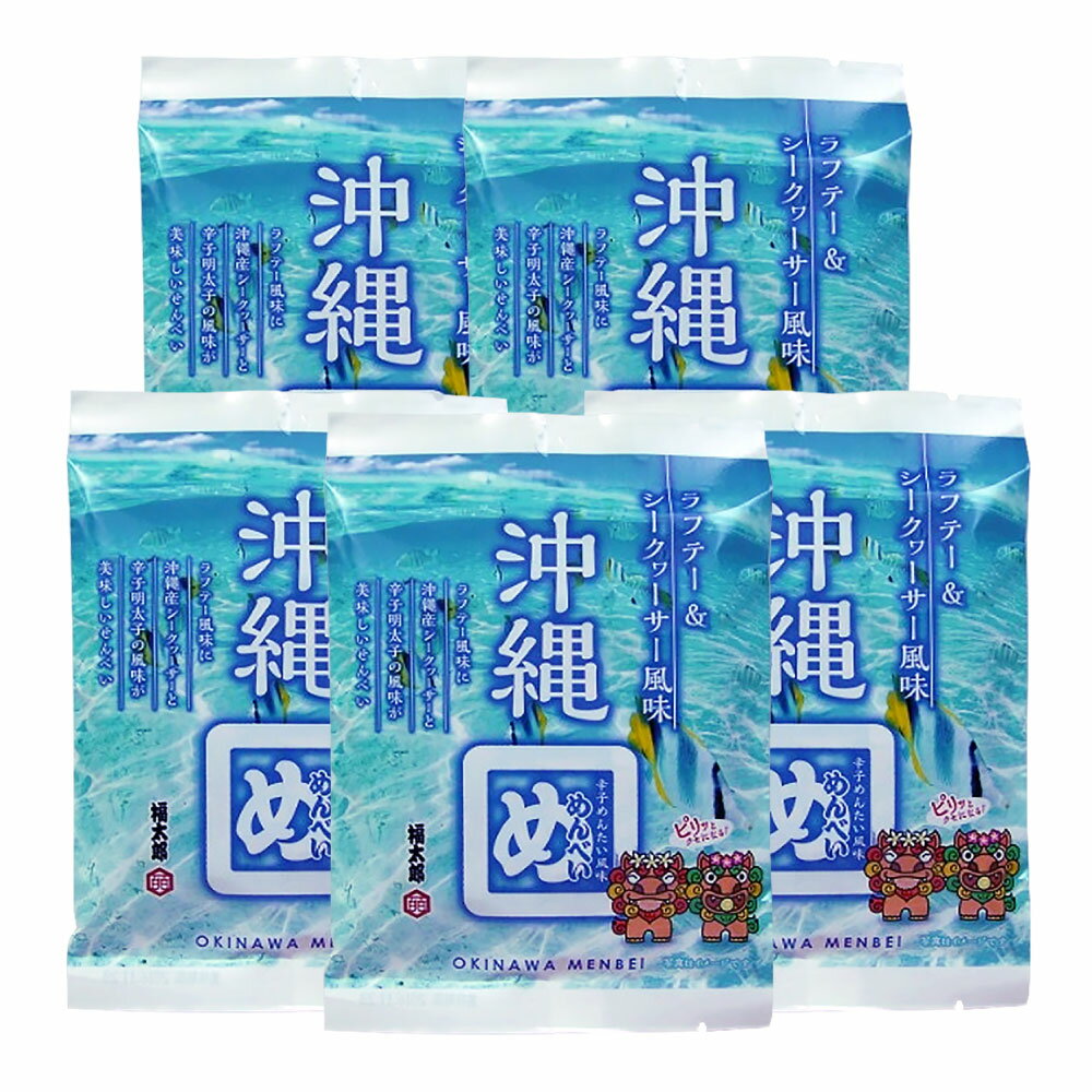 沖縄めんべい(ラフテー&シークヮーサー風味)(2枚×2袋入)×5個セット メール便 送料無料 沖縄 お土産 ご当地 限定 めんべい 海鮮 せんべい