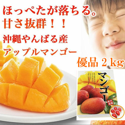 乐天商城 - アップルマンゴー 沖縄県産マンゴー 優品 2kg 4～6玉 沖縄土産 送料込 甘い 美味しい マンゴー アップルマンゴー 沖縄 完熟マンゴー 贈り物 お中元 プレゼント ご自宅用 ギフト 全国送料無料