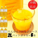 沖縄県産たんかん果汁100%2L 6本セット 送料無料 沖縄産 たんかん ドリンク 業務用サイズ タンカン 無添加 ジュース お得 セット割引 ビタミン 疲労回復 ミカンジュース みかんジュース