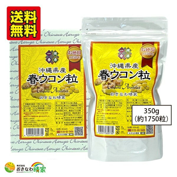 楽天おきなわ晴家 沖縄サプリ＆コスメ【ポイント5倍 5/20まで】春ウコン 粒タイプ 沖縄県産 春ウコン粒 お徳用 350g 1750粒 栄養 サプリメント 国産 ウコン 春うっちん 粒 お得用 大容量 詰め替え 沖縄産 やんばる ウコン 美容 健康 維持 タブレット サプリ おすすめ 沖縄土産 送料無料 沖縄産春ウコン