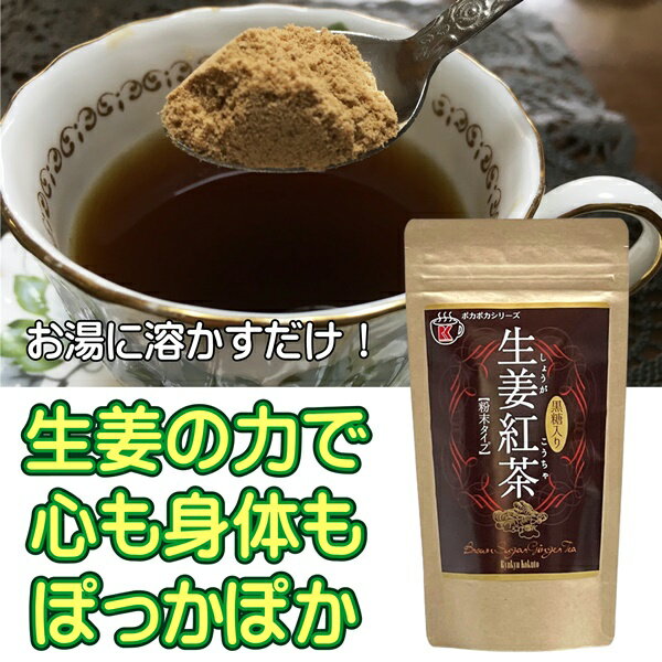 黒糖入り 生姜紅茶 粉末 180g (琉球黒糖 沖縄 土産 国産 しょうが パウダー)