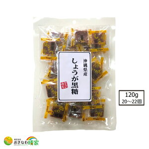 沖縄 しょうが黒糖 120g 個包装 約20個入 琉球黒糖 沖縄産 黒砂糖 加工黒糖 お菓子 カルシウム ミネラル 豊富 沖縄県 宮古 多良間島産 黒糖 使用 ぽかぽか 生姜 生姜黒糖 おすすめ ひとくち 一口サイズ ご当地 スイーツ 沖縄土産 お茶うけ ピロ包装