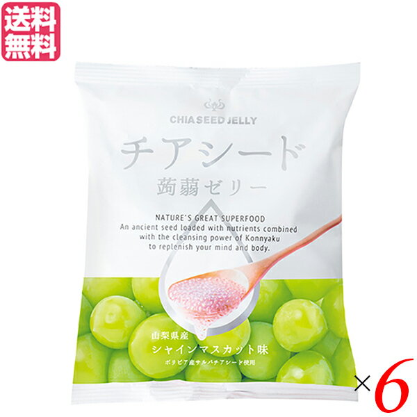 こんにゃくゼリー パウチ ダイエット食品 チアシード蒟蒻ゼリー シャインマスカット味 6袋セット 送料無料