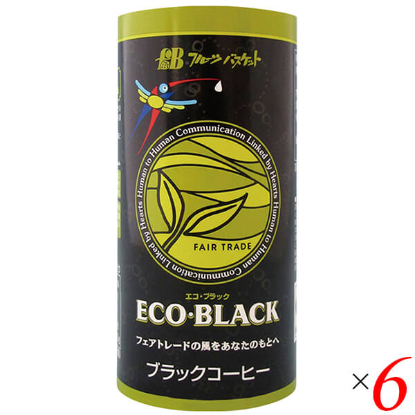 コーヒー 缶コーヒー ブラック ECO・BLACK 195g 6個セット フルーツバスケット