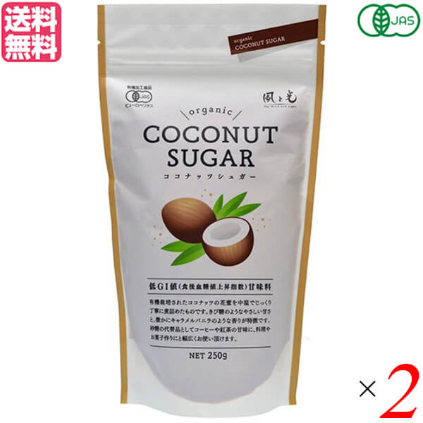 砂糖 有機 オーガニック 風と光 オーガニックココナッツシュガ― 250g 2個セット 送料無料