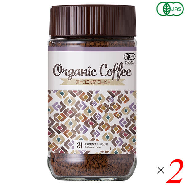 24 ORGANICDAYS オーガニックインスタントコーヒーは有機・フェアトレードコーヒー豆使用 豊かな香りとコク すっきりとした後味 ◆手摘みで収穫 ◆アラビカ種 ◆フルーティーな酸味が特徴のホンデュラス豆に、やわらかい苦みが心地よいペルー豆を絶妙にブレンド ◆お召し上がり方 1カップ(200ml)あたり小さじ1〜2杯のコーヒーが適量です。 ＜24 ORGANICDAYS＞ オーガニックの、その先へ。 毎日をもう一歩楽しむ、選りすぐりのアイテム 「おいしい」はもちろんのこと、毎日をもっと楽しく、うれしく、自由にしてくれる、そんな風景を、私たちはオーガニックの向こうに見ています。 私たちは、ジャンルにとらわれず、幅広いカテゴリーのオーガニック商品を開発し、愛着の持てるデザインで、お届けしてまいります。 《厳選したオーガニック商品をお届けします》 原材料はオーガニックであることはもちろん、できる限りEUビオ認証などの厳しい基準をクリアした原料を使用し、丁寧に加工された良質なアイテムをお届けします。 ■商品名：24 ORGANICDAYS オーガニック インスタント コーヒー アラビカ フェアトレード ペルー ■内容量：100g×2個セット ■原材料名：有機コーヒー豆(ペルー、ホンデュラス) ■メーカー或いは販売者：株式会社おもちゃ箱 ■賞味期限：製造日より3年 ■保存方法：常温 開封後はできるだけ早めに召し上がりください。 ■区分：食品 有機JAS ■製造国：日本【免責事項】 ※記載の賞味期限は製造日からの日数です。実際の期日についてはお問い合わせください。 ※自社サイトと在庫を共有しているためタイミングによっては欠品、お取り寄せ、キャンセルとなる場合がございます。 ※商品リニューアル等により、パッケージや商品内容がお届け商品と一部異なる場合がございます。 ※メール便はポスト投函です。代引きはご利用できません。厚み制限（3cm以下）があるため簡易包装となります。 外装ダメージについては免責とさせていただきます。