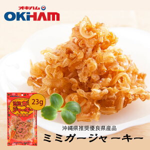 ミミガージャーキー 1袋 (23g) ×3個セット 送料無料 メール便 同梱不可 沖縄お土産 沖縄 お土産 土産 グルメ 沖縄ハム オキハム おつまみ おやつ 酒 限定 豚 コリコリ 食感 ギフト プレゼント 人気 お取り寄せ 贈り物 ミミガー ジャーキー 珍味