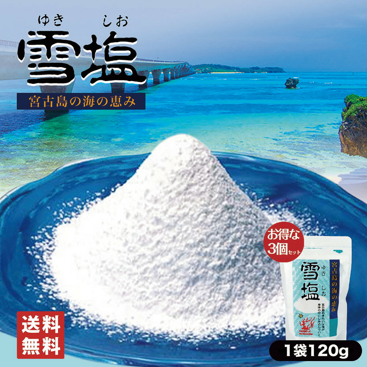 雪塩 パウダータイプ（120g） 【3個