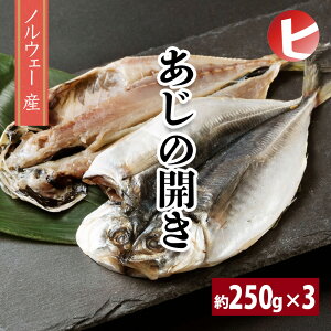 ノルウェー産 あじの開き 一夜干し 約250g 3匹セット 【割引送料込】 アジの開き 鯵の開き 干物 ひもの 冷凍 真空パック ちょい足しグルメ お取り寄せグルメ BBQ ギフト 父の日 母の日 時短グルメ