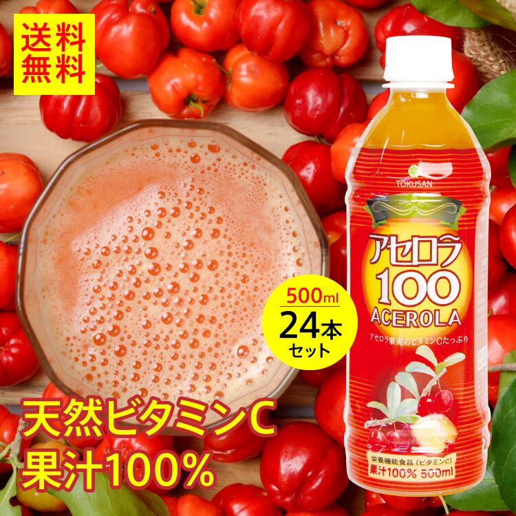 【特別価格14,800円→16,800円】★ポイント10倍 5/27 9:59まで★アセロラ100　500ml×24本セット　アセロラ　ビタミンC　ポリフェノール　ドリンク　ジュース　沖縄　土産　人気　定番 贈り物　ギフト　無添加　栄養機能食品のサムネイル