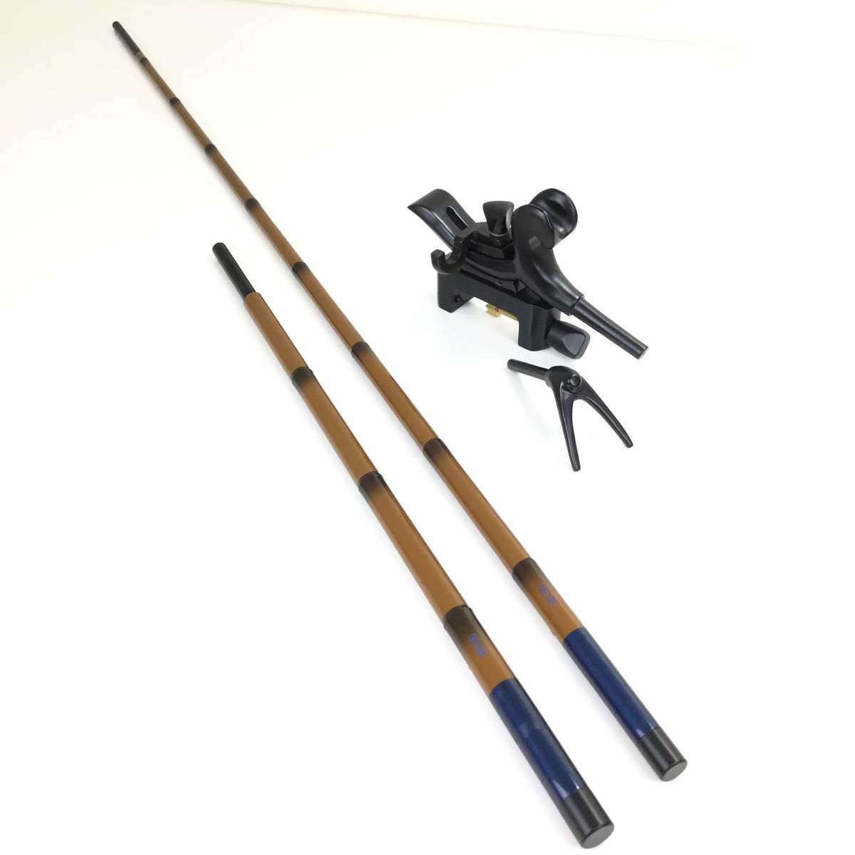 【コミ未調整商品】芳技(よしわざ) 竿掛け 1本半物 口巻+弓万力 コクタン(中型)セット (40104-20029set)|ヘラブナ へらぶな へら ヘラセッ...