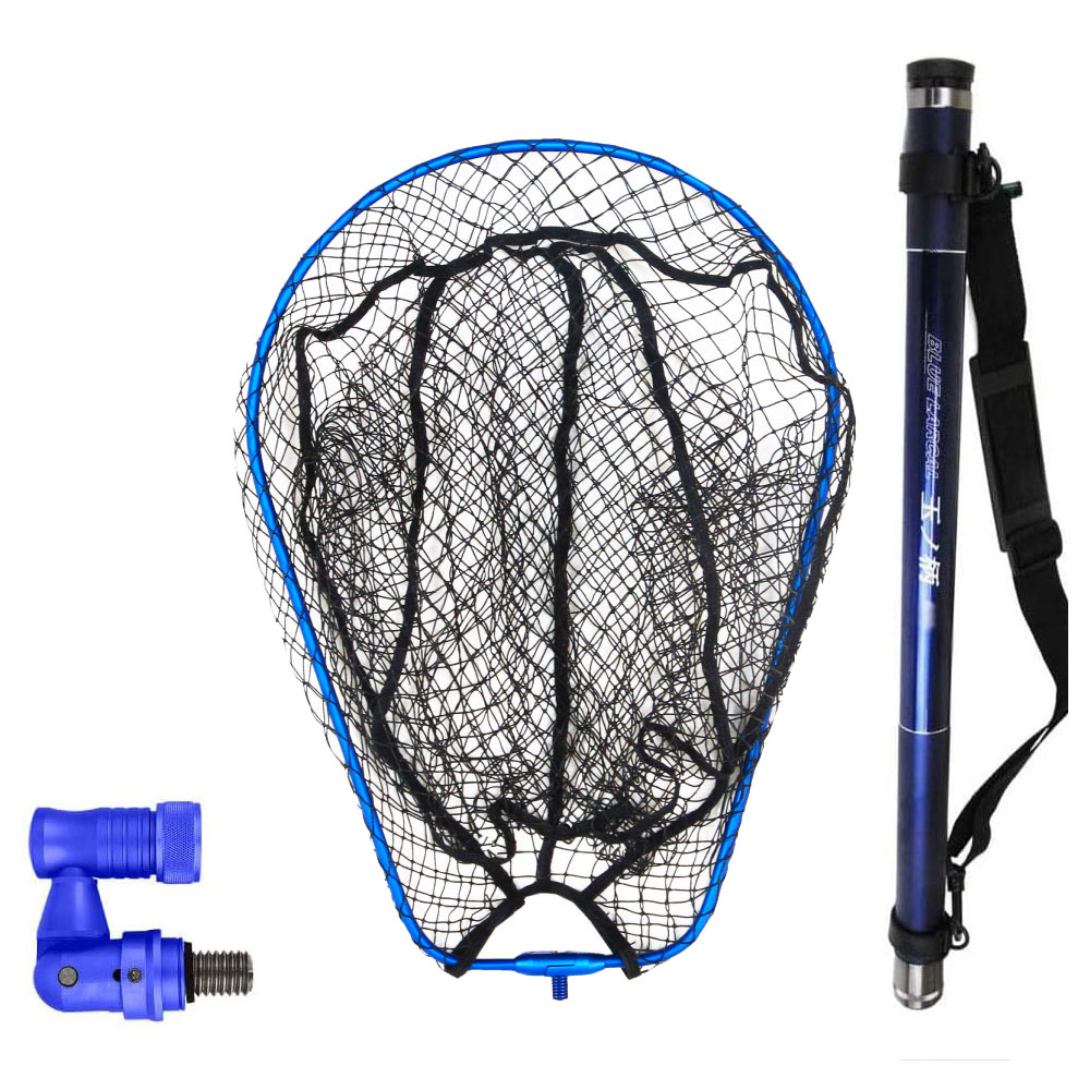沖釣り本舗の送料無料 ランディング 3点セット BLUE LARCAL 玉ノ柄600 + ランディングネット M + ジョイント (sip-netset04-m)｜玉の柄 タモ網 アミ 磯玉 ランディング シャフト ネットジョイント ショアジギング 磯 波止 釣り 釣具 おり たも網 タモ 目玉商品｜アングル3