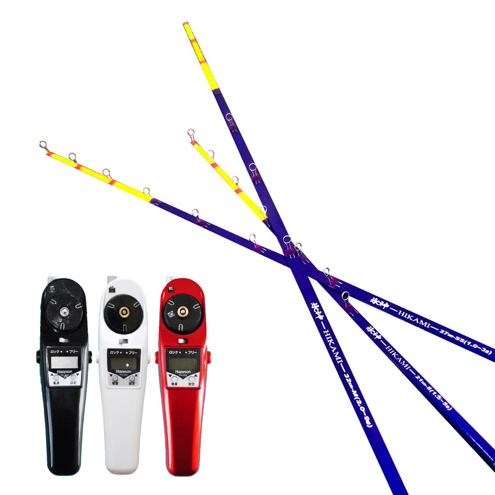 ゴクスペ ワカサギ替え穂先 氷神32cm 1本 & ハピソン水深カウンター付ワカサギ電動リール YH-202 セット (wakasagi-h32)|ワカサギ釣り...