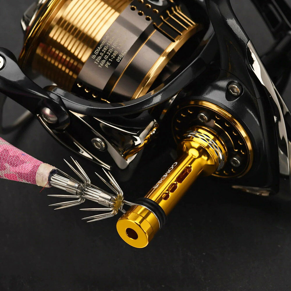 【Cpost】GOMEXUS リールスタンド フック付き R4-P ブラック 46mm ネジ込み式(gome-r4bk-p)｜シマノ shimano ダイワ daiwa スピニング リール 用 カスタム パーツ リールスタンド ボディーキーパー アルミ 46mm Gomexus