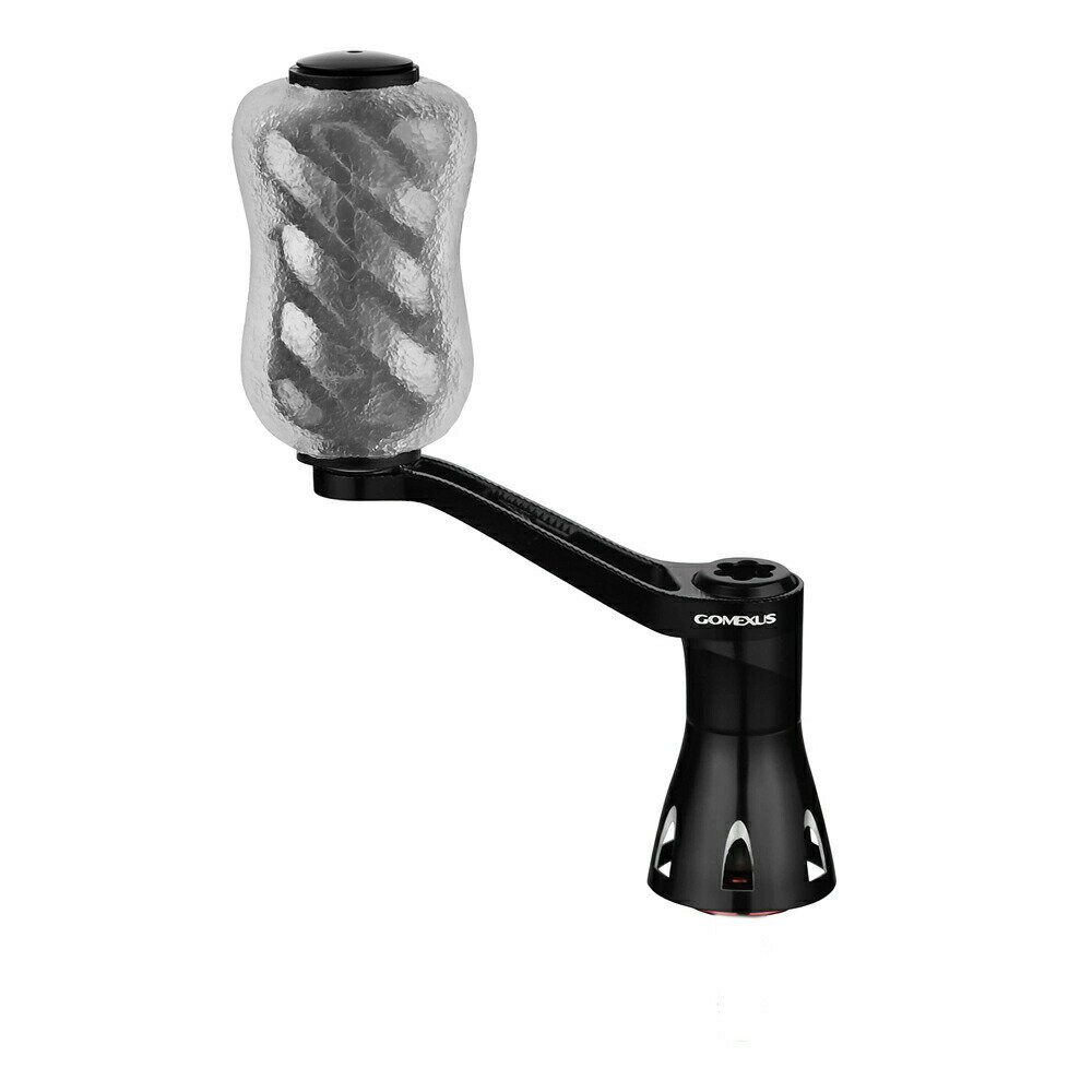 GOMEXUS シングルハンドル アルミ製 40mm TPE製ノブ20mm付き ダイワ用 ブラック(gome-lyd40s20bkbk)｜ライトゲーム用ハンドル 月下美人 メバリング アジング 管釣り プレッソ イプリミ カスタムハンドル チタンノブのサムネイル