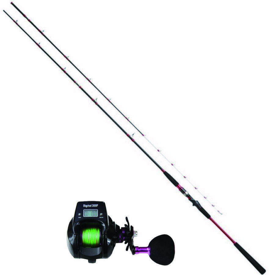 船マダイデジタルセット80-330(ori-funeset157)｜PROMARINE 船真鯛竿 レッドスキッパー 64 80-330&SeaMastug Digital 300P 船釣り ライトゲーム コマセマダイ マダイ 真鯛 ヒラメ 青物 デジタル 糸付き 初心者 入門 沖釣りのサムネイル