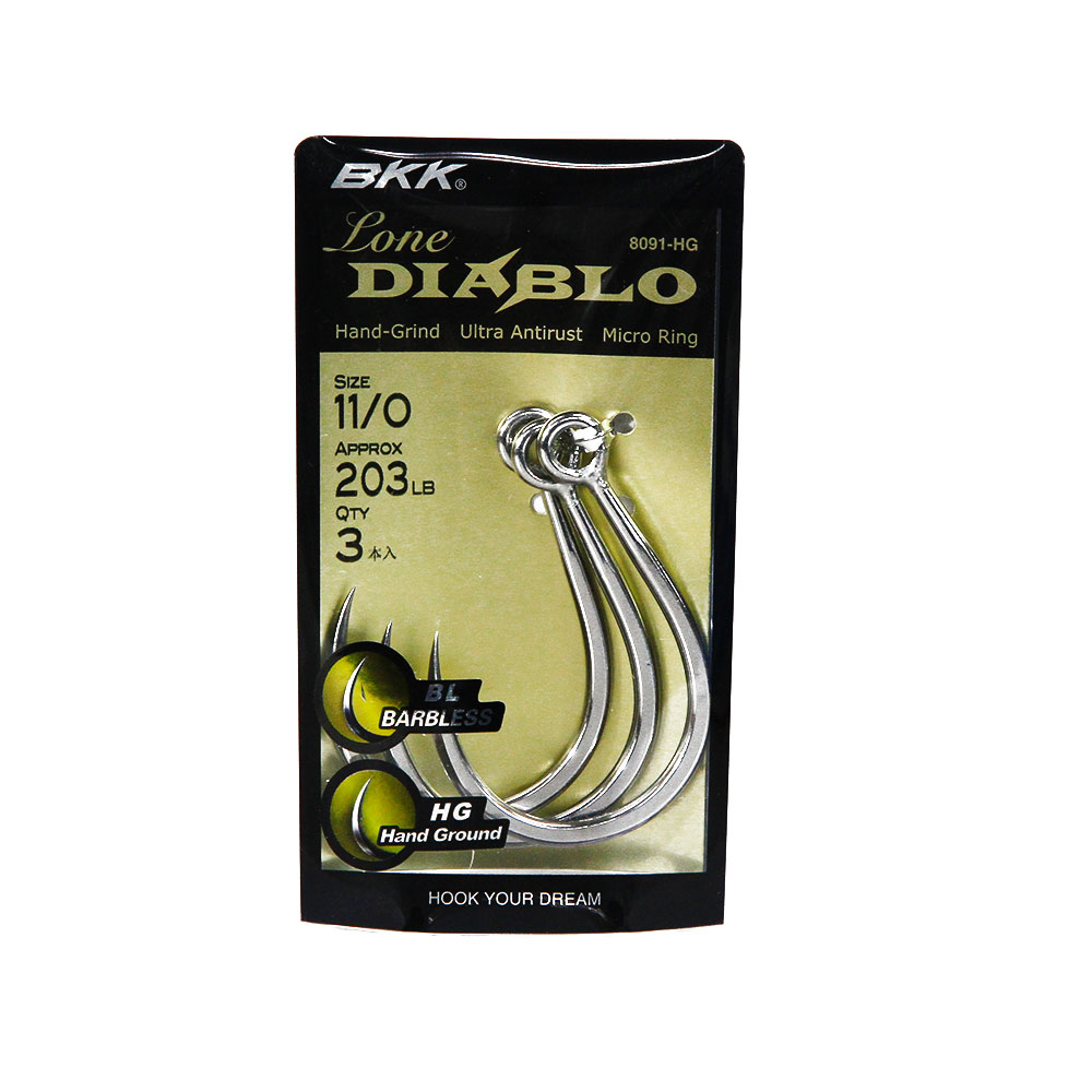 BKK ローンディアブロ シングルフックバーブレス #11/0(bkk-144436)[M便 1/8]｜ プラグフック シングルフック プラグ用 トップ用 ダイビングペンシル ポッパー バーブレスフック キャッチ＆リリース GTフィッシング