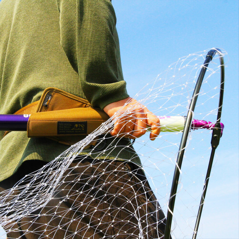 おり釣具 フライデー ランディングネット 600 タモジョイント＆ホルダー（右差／左差）＆ベルト（カーキ／ブラック）4点 セット（netset-057）｜オカッパリ ランディング シャフト ギャフ チヌ シーバス エギング 釣り ロッドベルト ネットホルダー ミリタリー リーニア 2