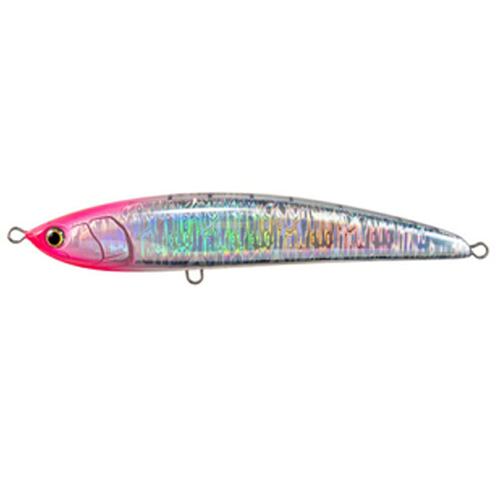 ヤマリア レガート F230 #006 サイトピンキー(yamaria-644036) 全長：230mm 重量：95g タイプ：フローティング 推奨フック：トリプル #4/0、シングル #8〜11g 推奨リング：#9 高速攻略に特化したトップウォータープラグ「レガート」。ジャークによるダイビングに加え、高速リトリーブにも対応し、水面直下を強いフラッシングとキレのあるスイミングで誘います。ディンプルサイドが生み出すイレギュラースライドが、警戒心の高い青物にリアクションバイトを誘発。 マグネット重心移動により、キャスト時は安定した飛距離を確保し、着水後はセンター重心へ戻り自然な水平姿勢をキープ。急浮上を抑えることでミスバイト後も見切られにくく、追い食いを狙えます。 日中やベタ凪など低活性時に効果を発揮し、「ラピード」「ローデッド」との使い分けで幅広い状況に対応可能な一本です。 ※共通画像を使用しています。　 社内管理番号1