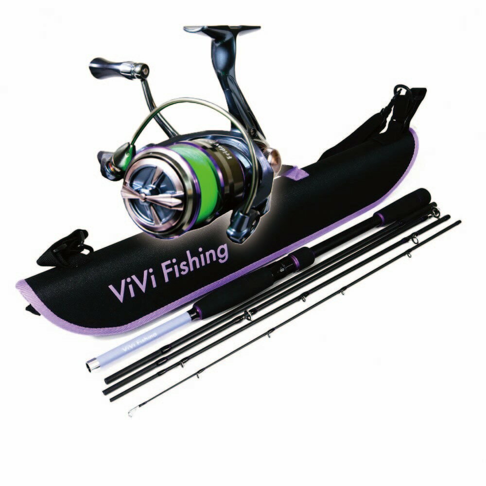 ViVi モバイルエギングセット ViVi mobile エギング 8005M＆フライデー3 XE3000 0.8号300m付 (viviegiset-01)｜ピュアテック アオリイカ エギング ショア 地磯 防波堤 チョイ投げ ライトゲーム オカッパリ