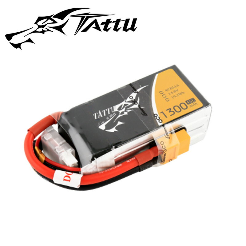 TATUU製 14.8V 1300mAh 45C 4S 高性能 バッテリー ワルケラ F210 F2103D Furious215 DTS Q220 対応 (ta-45c-1300-4s1p-xt60)｜ラジコンヘリ関連商品 ドローン